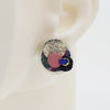 Asymmetrical Italian Leather Circle Earrings #A007