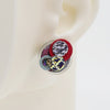 Asymmetrical Italian Leather Circle Earrings #A008