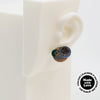 Asymmetrical Italian Leather Circle Earrings #A009