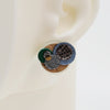 Asymmetrical Italian Leather Circle Earrings #A009