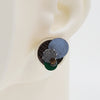 Asymmetrical Italian Leather Circle Earrings #A009