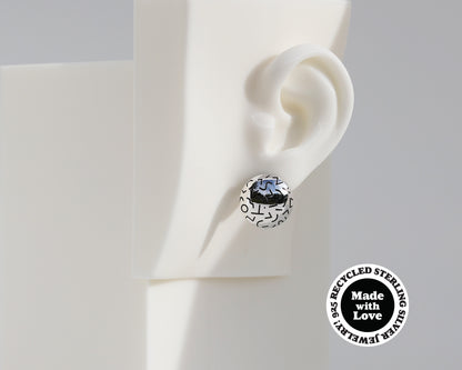 Mismatched "Memphis Style" & "Grid" Sterling Silver Dome Earrings #AD002