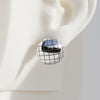 Mismatched "Memphis Style" & "Grid" Sterling Silver Dome Earrings #AD002