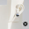 Mismatched "Ag" & "Made with Love" Sterling Silver Dome Earrings #AD003