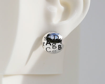 Mismatched "Numbers" & "Letters" Sterling Silver Dome Earrings #AD004