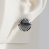 Mismatched "Ray" & "Wave" Sterling Silver Dome Earrings #AD006
