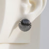 Mismatched "Ray" & "Wave" Sterling Silver Dome Earrings #AD006