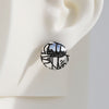 Mismatched "Graffiti" & "Scribble" Sterling Silver Dome Earrings #AD007