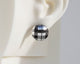 Mismatched "Plaid" & "Houndstooth" Sterling Silver Dome Earrings #AD009