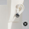 Mismatched "Plaid" & "Houndstooth" Sterling Silver Dome Earrings #AD009