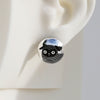 Mismatched "Pug the Pugs" Sterling Silver Dome Earrings #A010