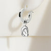 Sterling Silver 2 Hoops, 1 Charm Earrings #AL001