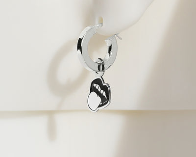 Sterling Silver 2 Hoops, 1 Charm Earrings #AL002