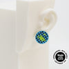 Asymmetrical Embroidery Note #A001 Earrings