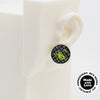 Asymmetrical Embroidery Note #A006 Earrings