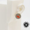 Asymmetrical Embroidery Note #A007 Earrings