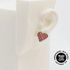 Embroidery Heart #A004 Earrings