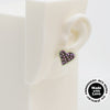 Embroidery Heart #A005 Earrings