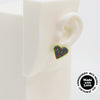 Embroidery Heart #A006 Earrings