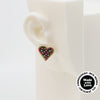 Embroidery Heart #A009 Earrings