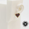 Embroidery Heart #A009 Earrings