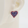 Embroidery Heart #A001 Earrings