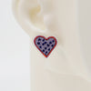 Embroidery Heart #A001 Earrings