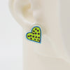 Embroidery Heart #A002 Earrings