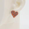 Embroidery Heart #A003 Earrings