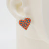 Embroidery Heart #A003 Earrings