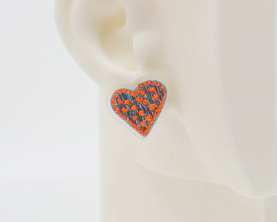 Embroidery Heart #A003 Earrings