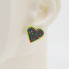 Embroidery Heart #A006 Earrings
