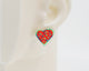 Embroidery Heart #A007 Earrings