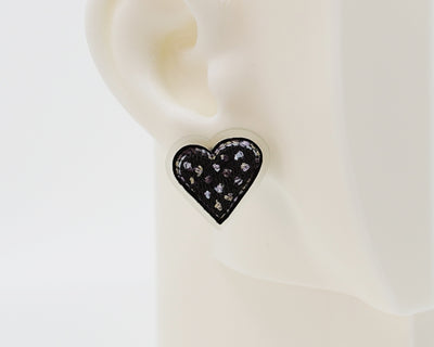Embroidery Heart #A008 Earrings