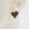 Embroidery Heart #A009 Earrings