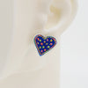Embroidery Heart #A010 Earrings
