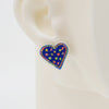 Embroidery Heart #A010 Earrings