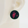 Asymmetrical Embroidery Note #A002 Earrings
