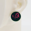 Asymmetrical Embroidery Note #A002 Earrings