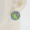 Asymmetrical Embroidery Note #A003 Earrings