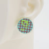Asymmetrical Embroidery Note #A003 Earrings