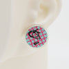 Asymmetrical Embroidery Note #A004 Earrings