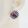 Asymmetrical Embroidery Note #A005 Earrings