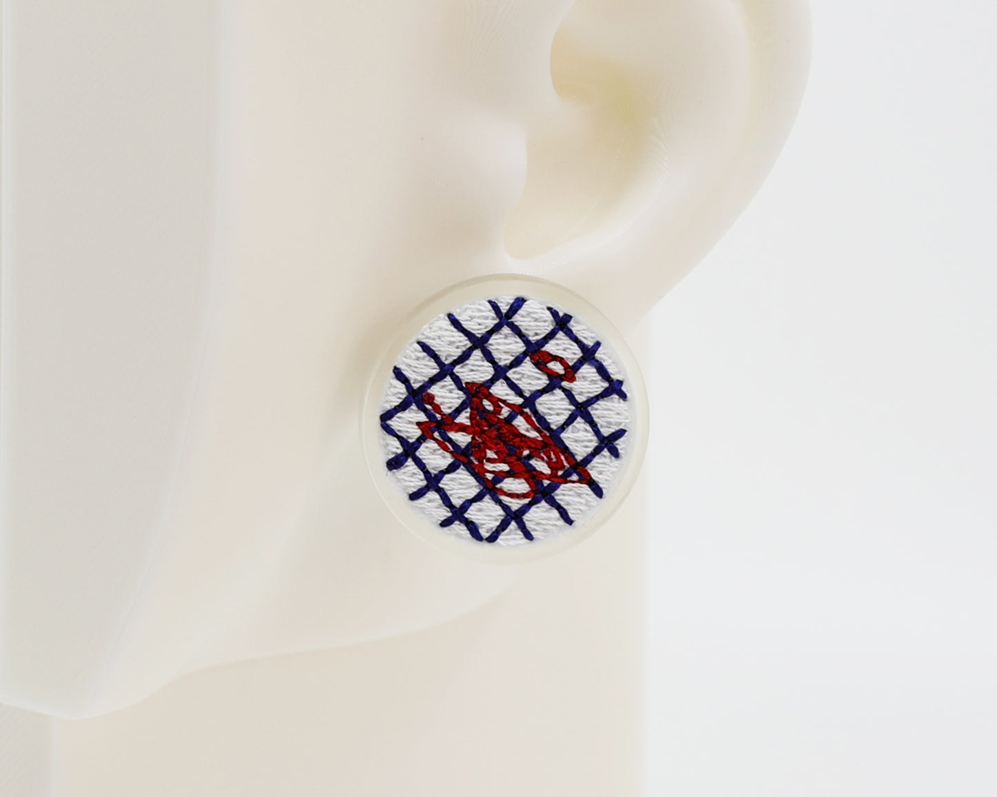 Asymmetrical Embroidery Note #A005 Earrings