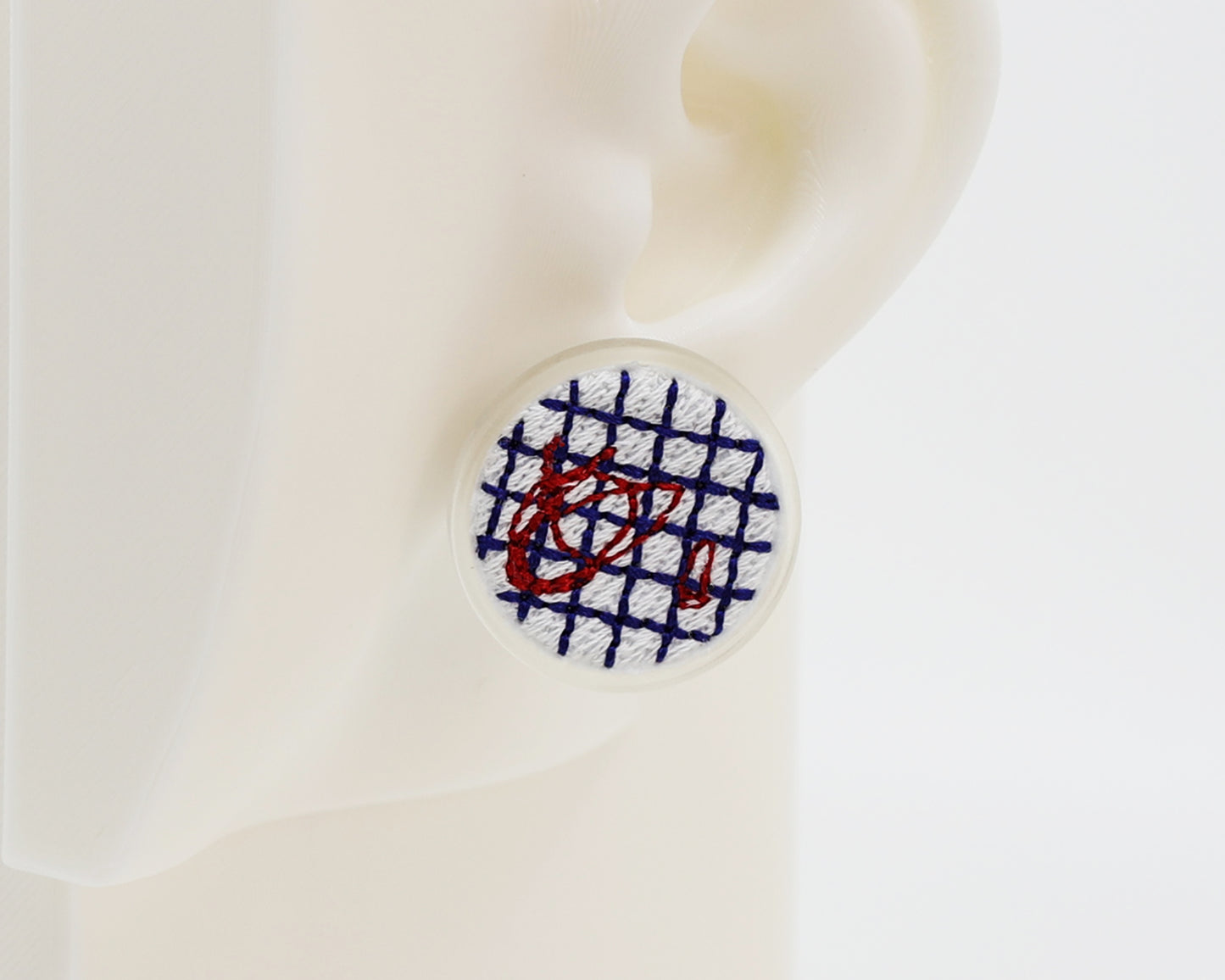 Asymmetrical Embroidery Note #A005 Earrings