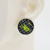 Asymmetrical Embroidery Note #A006 Earrings