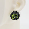 Asymmetrical Embroidery Note #A006 Earrings