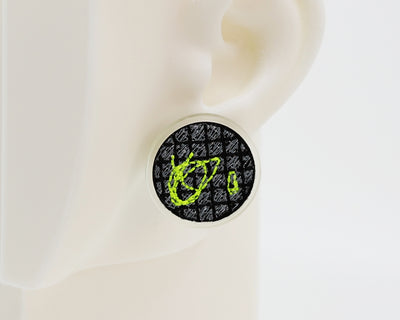 Asymmetrical Embroidery Note #A006 Earrings