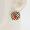 Asymmetrical Embroidery Note #A007 Earrings