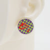 Asymmetrical Embroidery Note #A007 Earrings